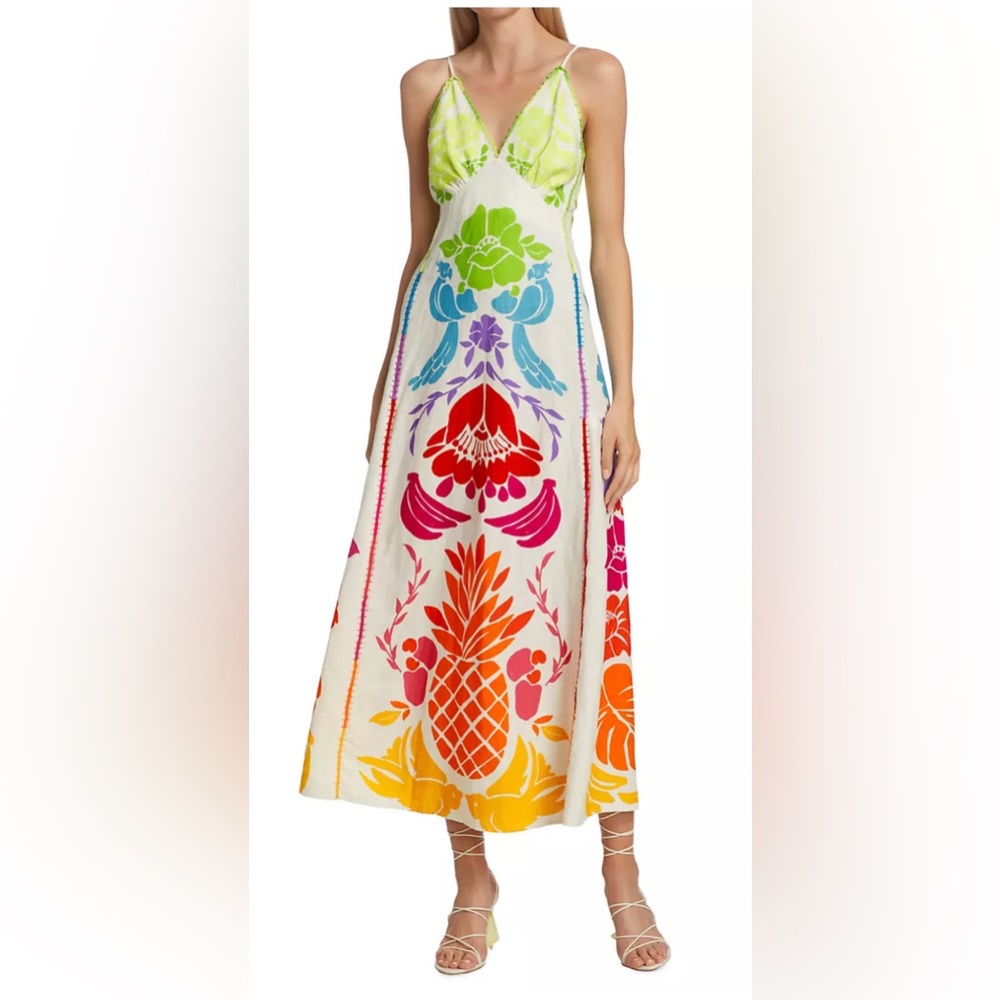 Farm Rio Tropical Graphic Maxi Dress NWT Size XS